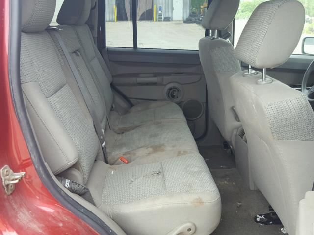 1J8HG48N86C230729 - 2006 JEEP COMMANDER RED photo 6