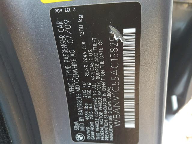 WBANV1C55AC158254 - 2010 BMW 528 XI GRAY photo 10