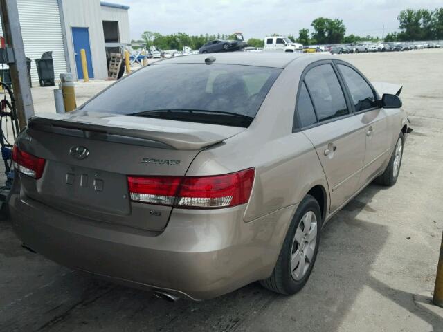 5NPET46F78H350501 - 2008 HYUNDAI SONATA GLS GOLD photo 4