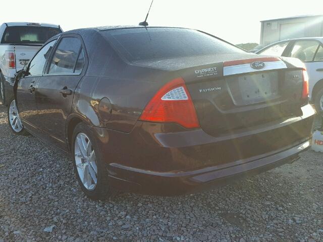 3FAHP0JA4BR160204 - 2011 FORD FUSION SEL BURGUNDY photo 3