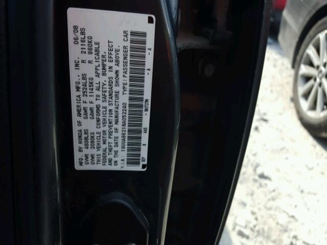 19UUA66218A052240 - 2008 ACURA TL GRAY photo 10