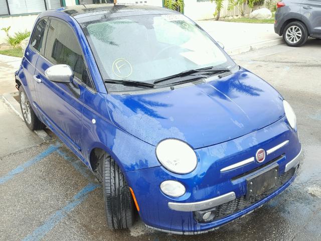 3C3CFFCR2CT104073 - 2012 FIAT 500 LOUNGE BLUE photo 1