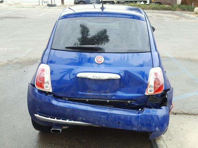 3C3CFFCR2CT104073 - 2012 FIAT 500 LOUNGE BLUE photo 9