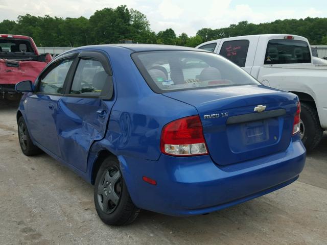 KL1TD52675B438808 - 2005 CHEVROLET AVEO BASE Bleu photo 3