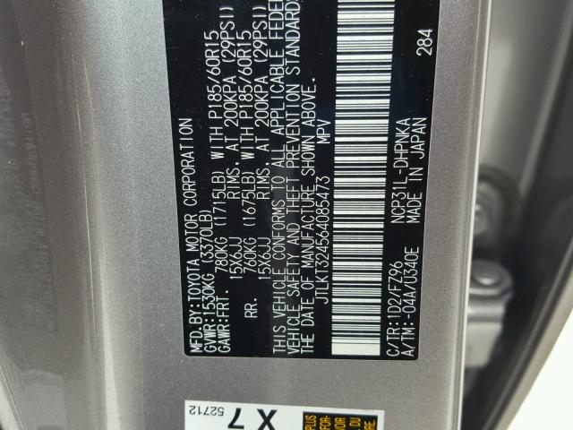 JTLKT324564085473 - 2006 TOYOTA SCION XB Күміс фото 10