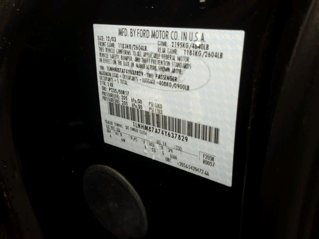 1LNHM87A74Y637829 - 2004 LINCOLN LS 黑色 照片 10