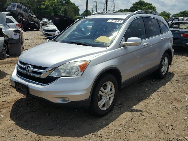 5J6RE4H77AL047148 - 2010 HONDA CR-V EXL SILVER photo 2