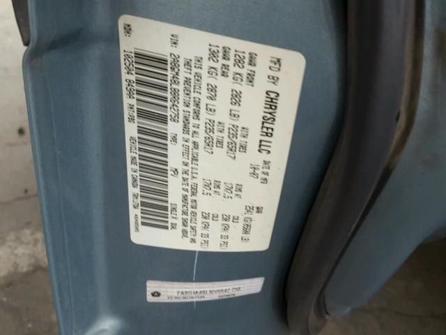 2A8GM48L88R642758 - 2008 CHRYSLER PACIFICA L 蓝色 照片 10