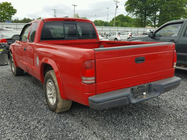 1D7GL12K74S727713 - 2004 DODGE DAKOTA SXT RED photo 3