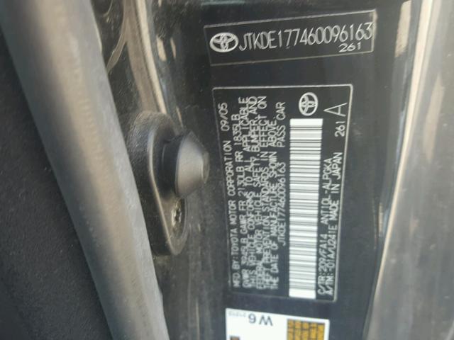 JTKDE177460096163 - 2006 TOYOTA SCION TC 黑色 照片 10