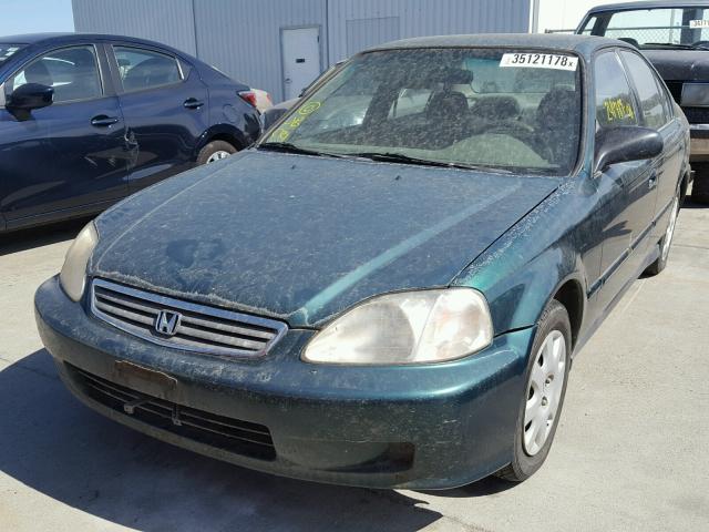 2HGEJ6611YH508265 - 2000 HONDA CIVIC BASE GREEN photo 2