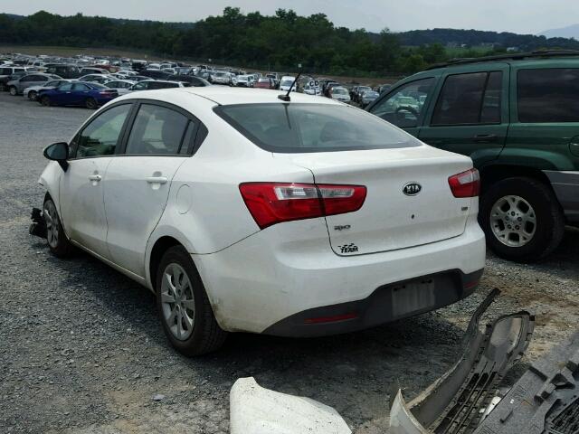 KNADM4A33C6076011 - 2012 KIA RIO LX WHITE photo 3