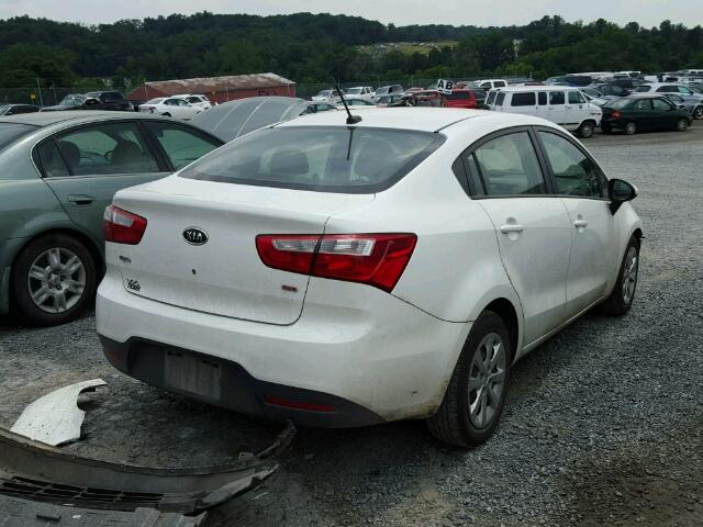 KNADM4A33C6076011 - 2012 KIA RIO LX WHITE photo 4