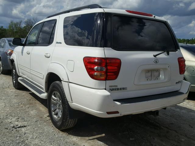 5TDZT38A24S233278 - 2004 TOYOTA SEQUOIA LI WHITE photo 3