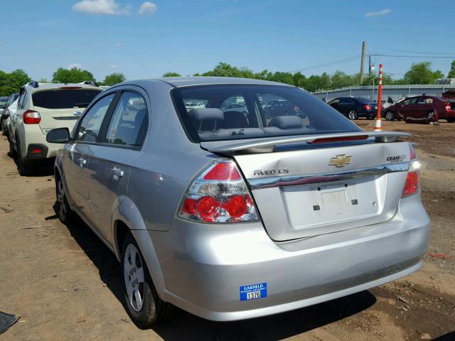 KL1TD56667B127030 - 2007 CHEVROLET AVEO BASE Argent photo 3