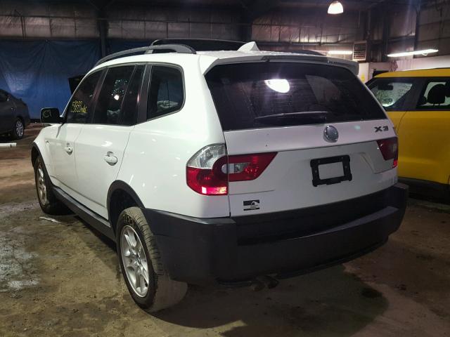 WBXPA73404WC43352 - 2004 BMW X3 2.5I WHITE photo 3