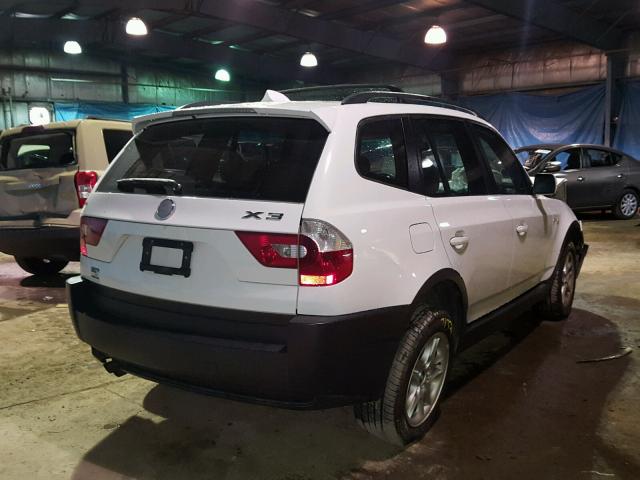 WBXPA73404WC43352 - 2004 BMW X3 2.5I WHITE photo 4