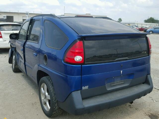 3G7DA03EX3S573523 - 2003 PONTIAC AZTEK BLUE photo 3