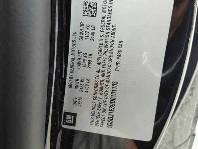 1G6DJ1E39D0101103 - 2013 CADILLAC CTS PERFOR Siyah fotoğraf 10