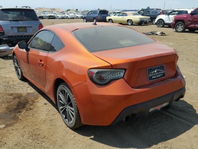 JF1ZNAA19D1731618 - 2013 TOYOTA SCION FR-S ORANGE photo 3