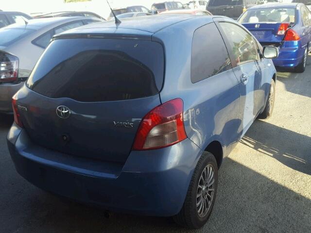 JTDJT923775094317 - 2007 TOYOTA YARIS BLUE photo 4