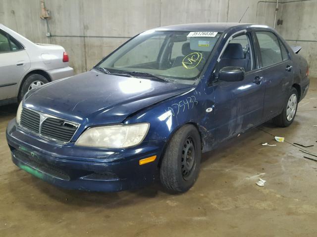 JA3AJ26E32U047145 - 2002 MITSUBISHI LANCER ES BLUE photo 2