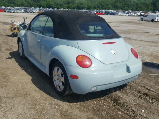 3VWCK21Y83M314842 - 2003 VOLKSWAGEN NEW BEETLE BLUE photo 3