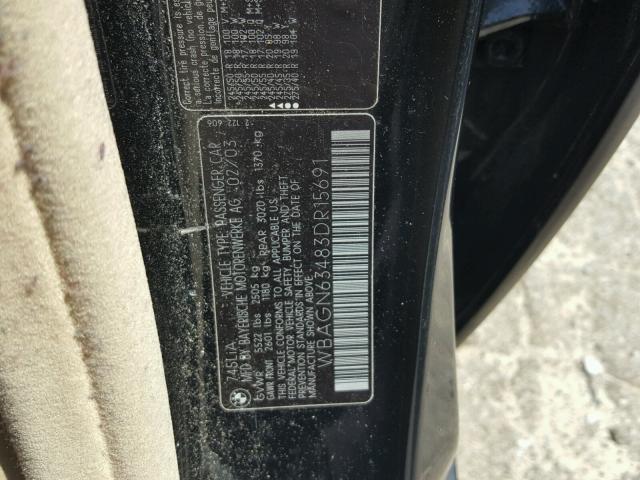 WBAGN63483DR15691 - 2003 BMW 745 LI Қара фото 10