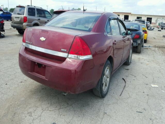 2G1WT58K579164549 - 2007 CHEVROLET IMPALA LT RED photo 4