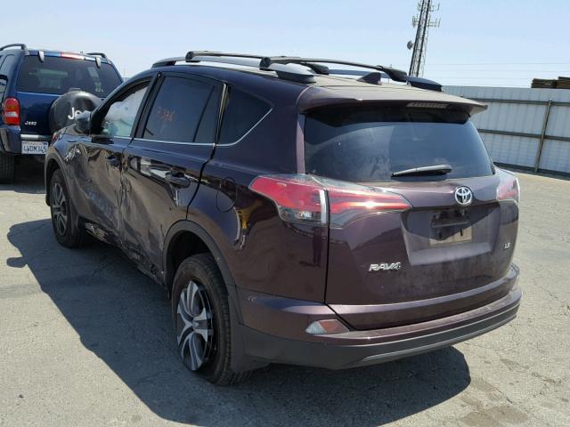 2T3ZFREV2HW366595 - 2017 TOYOTA RAV4 LE PURPLE photo 3