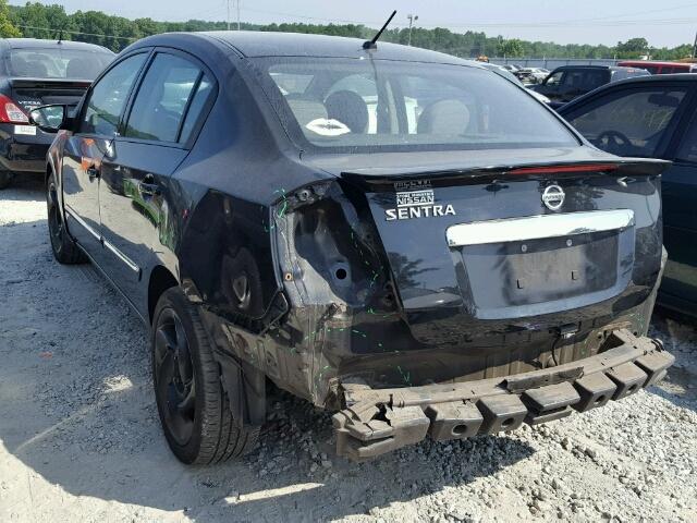 3N1AB6AP9CL771600 - 2012 NISSAN SENTRA BLACK photo 3