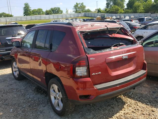 1C4NJDBB2ED809220 - 2014 JEEP COMPASS SP MAROON photo 3