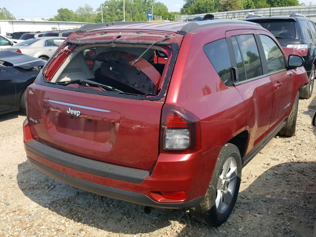 1C4NJDBB2ED809220 - 2014 JEEP COMPASS SP MAROON photo 4