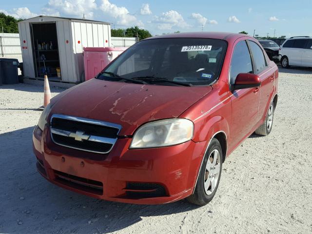 KL1TD5DEXAB118929 - 2010 CHEVROLET AVEO LS RED photo 2