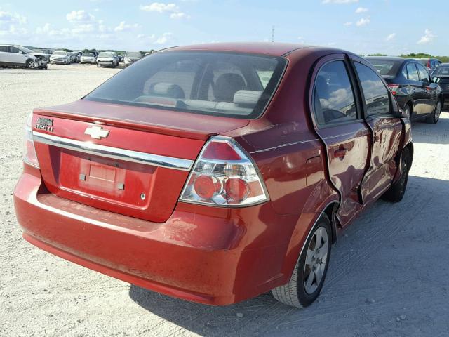 KL1TD5DEXAB118929 - 2010 CHEVROLET AVEO LS RED photo 4