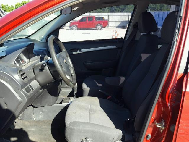 KL1TD5DEXAB118929 - 2010 CHEVROLET AVEO LS RED photo 5