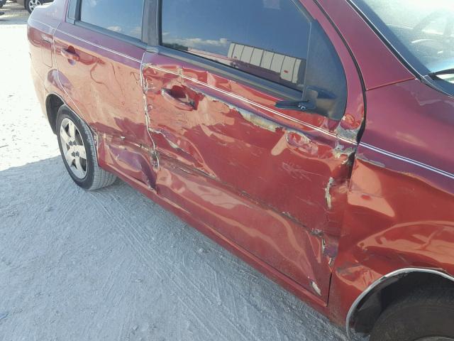 KL1TD5DEXAB118929 - 2010 CHEVROLET AVEO LS RED photo 9