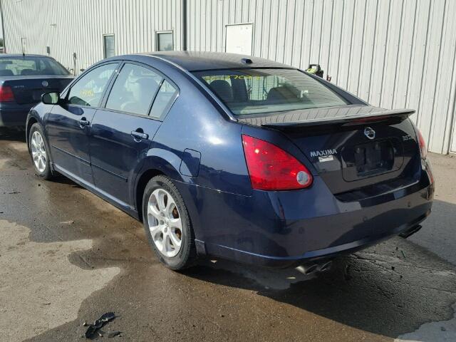 1N4BA41E58C836197 - 2008 NISSAN MAXIMA SE BLUE photo 3