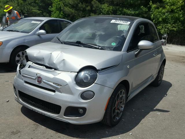 3C3CFFBR2DT748739 - 2013 FIAT 500 SPORT SILVER photo 2