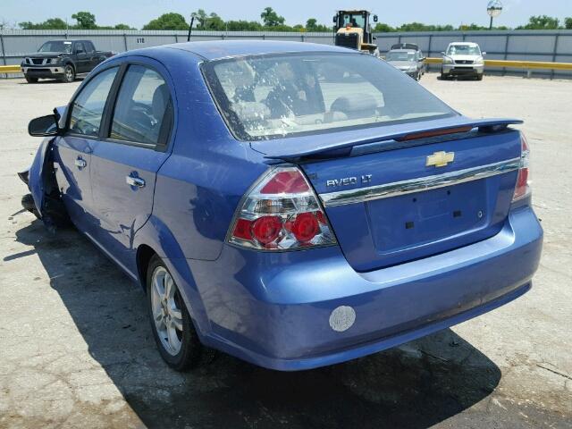 KL1TG56E39B400278 - 2009 CHEVROLET AVEO LT BLUE photo 3