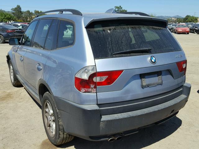 WBXPA73444WC43239 - 2004 BMW X3 2.5I GRAY photo 3