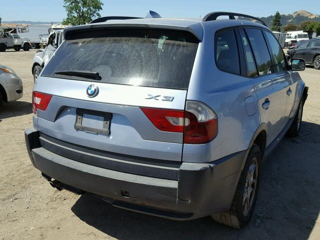 WBXPA73444WC43239 - 2004 BMW X3 2.5I GRAY photo 4