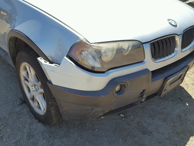 WBXPA73444WC43239 - 2004 BMW X3 2.5I GRAY photo 9