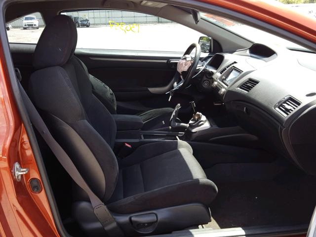 2HGFG21579H704749 - 2009 HONDA CIVIC SI ORANGE photo 5