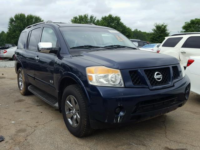 5N1BA08D08N606714 - 2008 NISSAN ARMADA SE BLUE photo 1