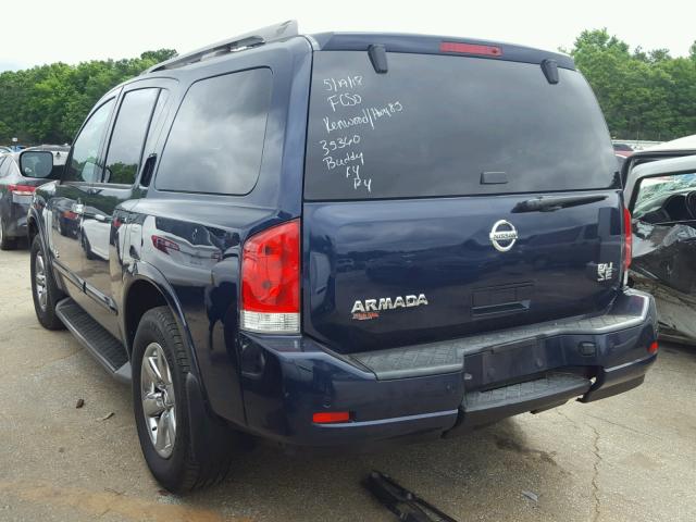 5N1BA08D08N606714 - 2008 NISSAN ARMADA SE BLUE photo 3