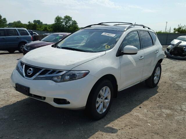 JN8AZ1MW0BW166585 - 2011 NISSAN MURANO S WHITE photo 2