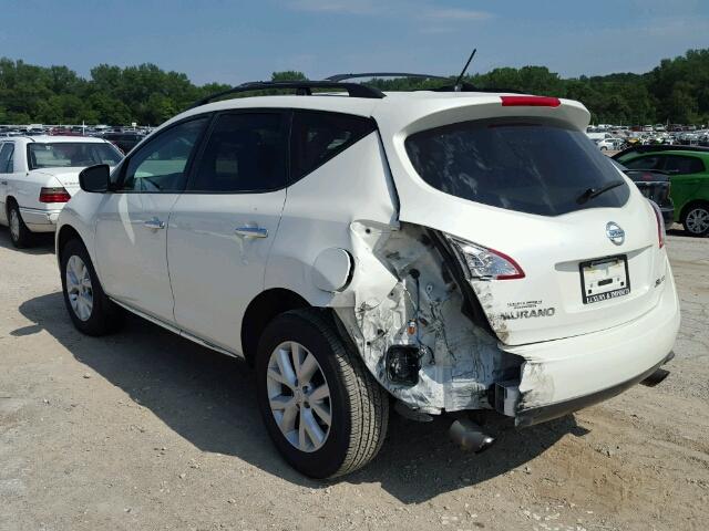 JN8AZ1MW0BW166585 - 2011 NISSAN MURANO S WHITE photo 3