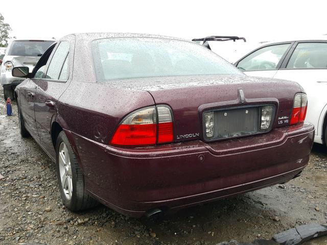 1LNFM87AX6Y614474 - 2006 LINCOLN LS BURGUNDY photo 3