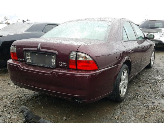 1LNFM87AX6Y614474 - 2006 LINCOLN LS BURGUNDY photo 4
